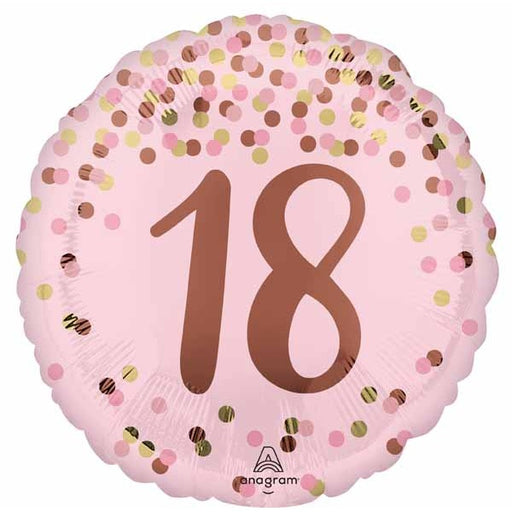 Pretty Pink 18th Birthday Round Foil Balloon, 18 Inch