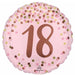 Pretty Pink 18th Birthday Round Foil Balloon, 18 Inch