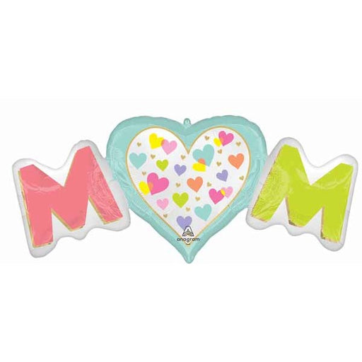 Playful Brights MOM Satin Foil Balloon, 40 Inch
