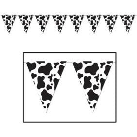 Cow Print Pennant Banner, 10 Inches x 12 Feet