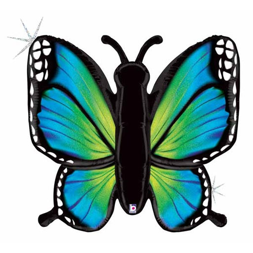 Blue Butterfly 46-Inch Holographic Foil Balloon