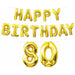 Gold Happy Birthday 80 Balloon Streamer