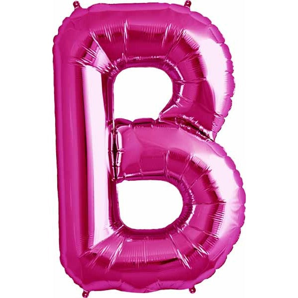 34 Inch Magenta Letter B Balloon