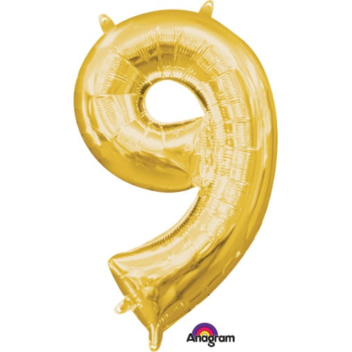 16-Inch Gold Number 9 Balloon