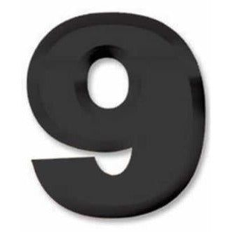 Black Plastic 3D Number 9 Decoration, 11 Inch
