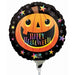 Smiley Halloween Pumpkin 9" Round Foil Balloon