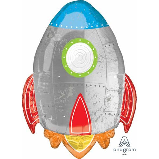 Blast Off Birthday 29-Inch Shaped Foil Balloon