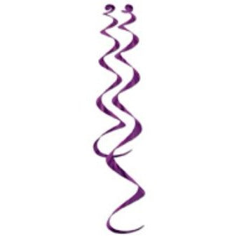 Purple Twirly Whirlys Metallic Decorations, 6 Pack