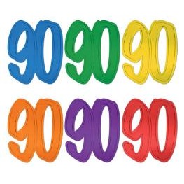 Number 90 Foil Silhouette Birthday Decoration