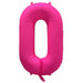 Decochamp 34-Inch Neon Pink Number 0 Balloon
