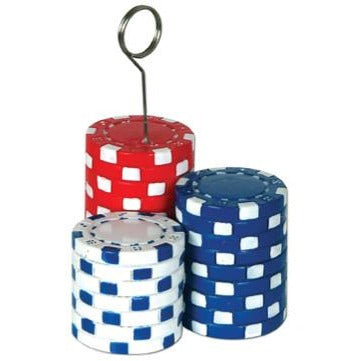Poker Chips Photo & Balloon Holder, 6 oz