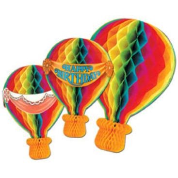 22-Inch Art-Tissue Hot Air Balloon Decoration