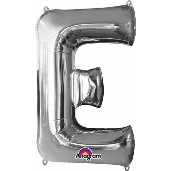 32 Inch Silver Letter E Foil Balloon