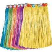36-Inch Assorted Grass Skirt with Floral Waist
