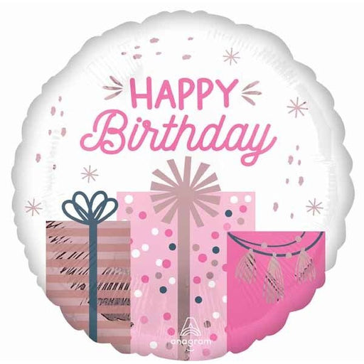 Pastel Happy Birthday 18" Round Foil Balloon