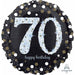 Sparkling 70th Birthday Holographic Foil Balloon, 18 Inch