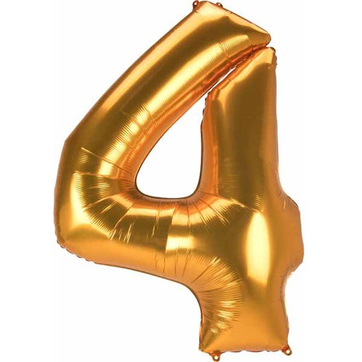 54" Gold Number 4 Balloon