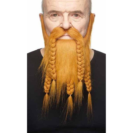 Ginger Braided Viking Dwarf Costume Beard