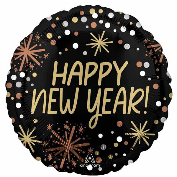 New Year's Confetti 18-Inch Round Foil Balloon