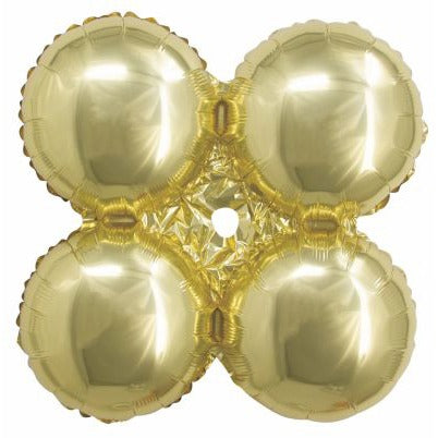 17-Inch White, Gold and Black Foil Quad Balloon