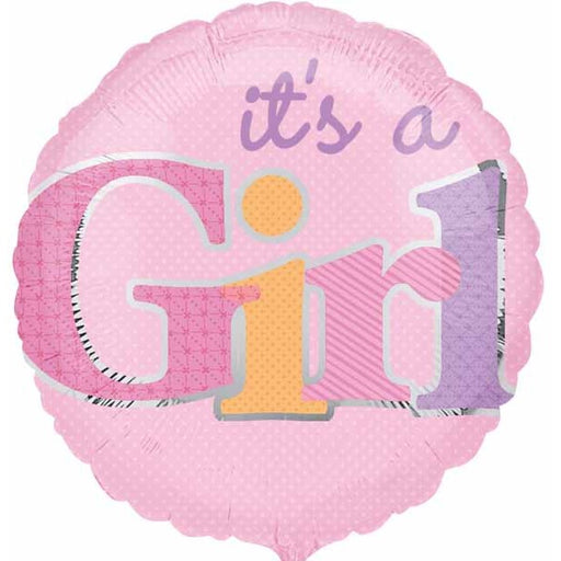 It's a Girl Pink Polka Dot 18-Inch Foil Balloon
