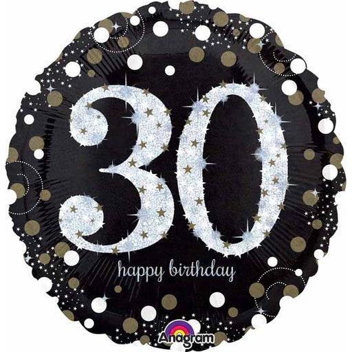 Sparkling 30th Birthday 18 Inch Holographic Foil Balloon