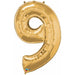 34-Inch Gold Number 9 Balloon