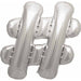 Silver Hashtag Symbol Balloon, 34 Inch