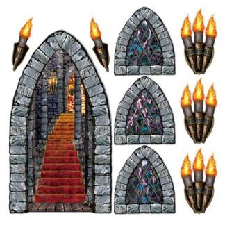 STAIRWAY TORCH AND WINDOWS PROPS (9PK)