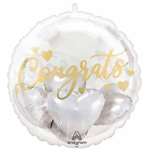 Congrats with Hearts 20-Inch Insider Foil Balloon