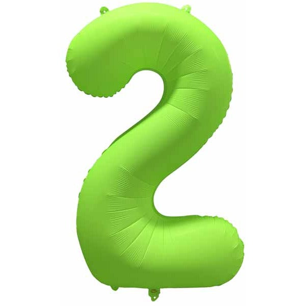 Decochamp 34-Inch Neon Green Number 2 Balloon