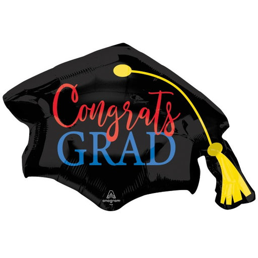 31" Congrats Grad Red & Blue Foil Balloon