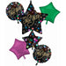 New Year Starlight Foil Balloon Bouquet, 5 Pieces