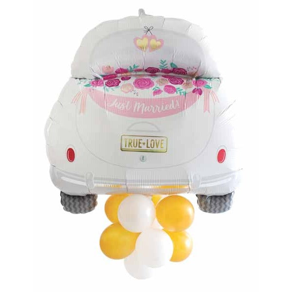 Just Married Car Shaped Foil Balloon, 37 Inch