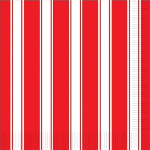 Red & White Striped Luncheon Napkins, 16 Count