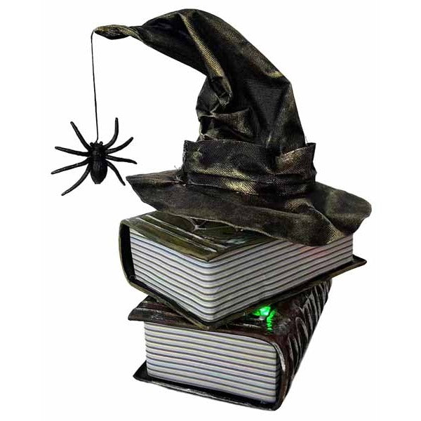 Animated Witch Hat on Books Tabletop Halloween Decoration