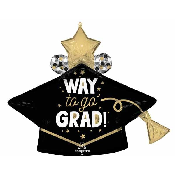 Way to Go Grad Cap 33-Inch Foil Balloon