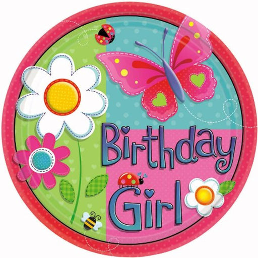 Garden Girl Birthday Dessert Plates