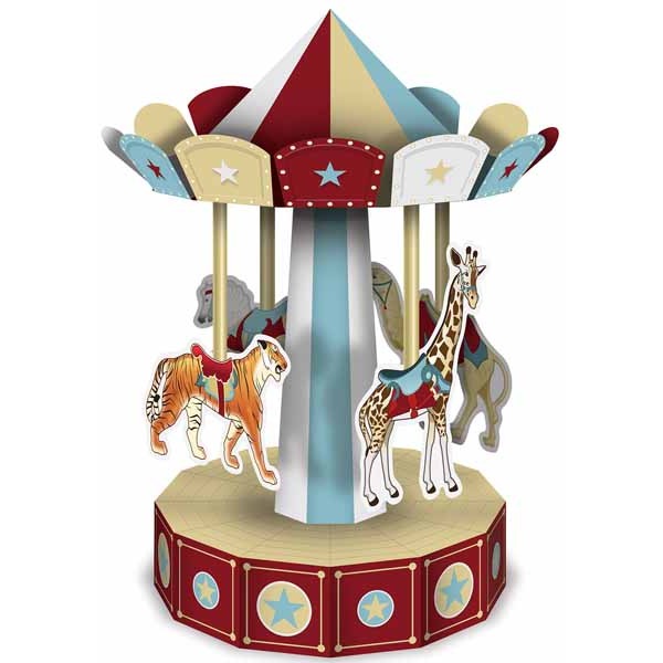 3D Vintage Circus Carousel Centerpiece