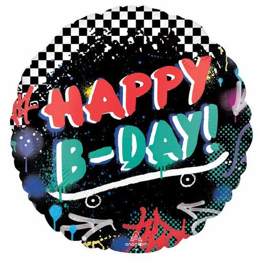 Skater Party Birthday 28-Inch Jumbo Round Foil Balloon