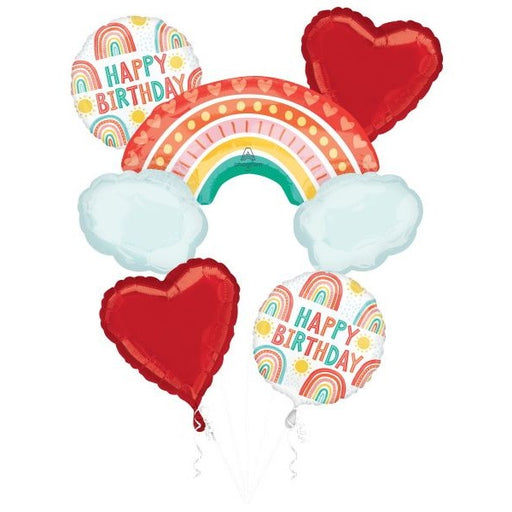 Retro Rainbow Foil Balloon Bouquet