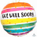 Get Well Bold Stripe 18-Inch Round Foil Balloon