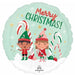 Merry Christmas Elves 18-Inch Round Foil Balloon
