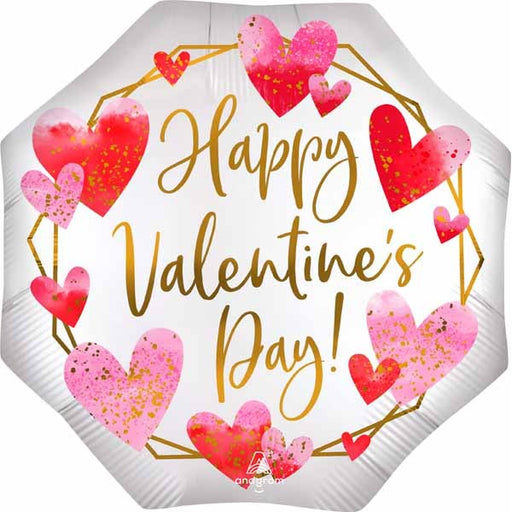 22 Inch Satin Watercolor Happy Valentine's Day Foil Balloon