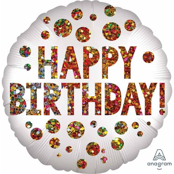 Birthday Sequins 18" Round Foil Balloon
