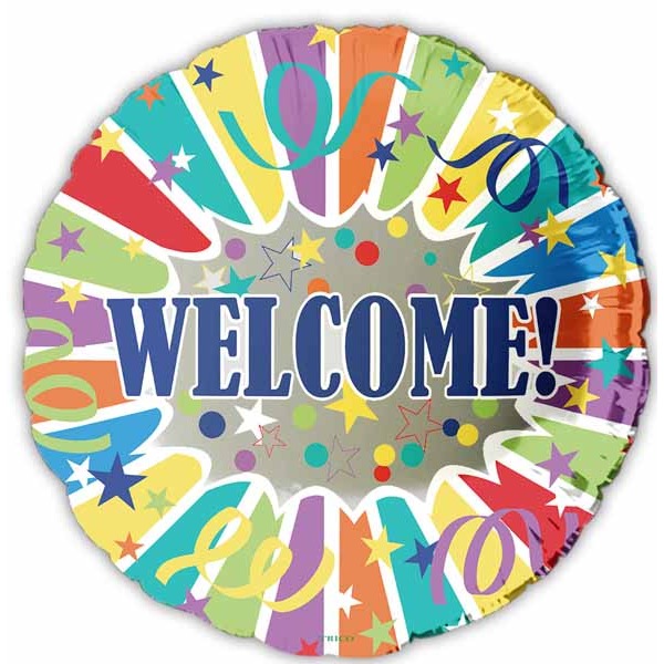 Welcome Streamers 18-Inch Foil Balloon