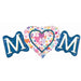 Mom Sprinkled Hearts 40" Shaped Foil Balloon