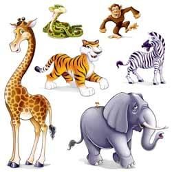 Jungle Animal Party Props, 6 Pack