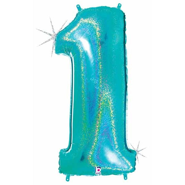 Megaloon Number 1 Holographic Balloon, 40 Inch