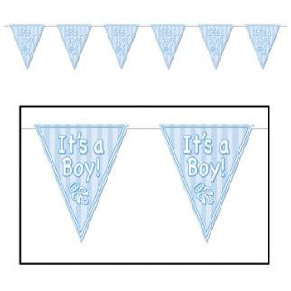 ITS A BOY PENNANT BANNER 11"X12' 1/PKG